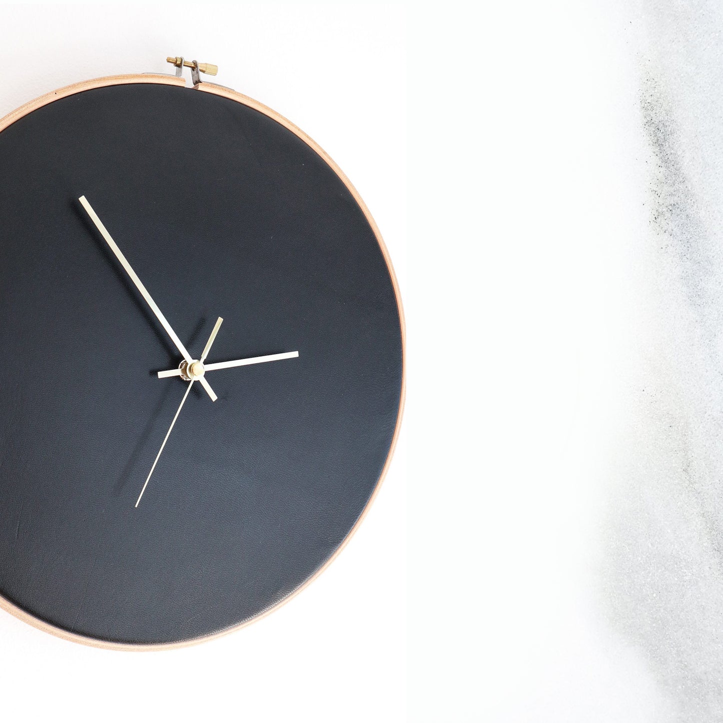 Black Leather Wall Clock