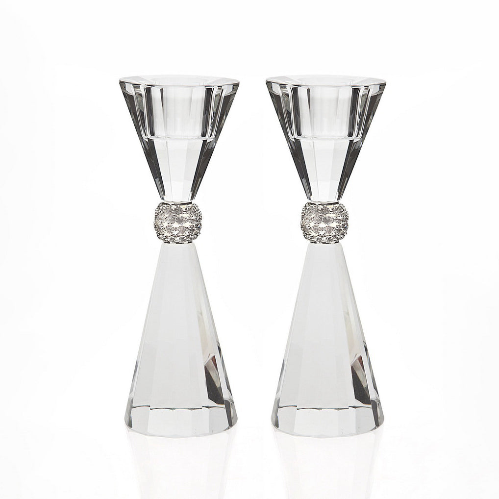 Tall Crystal Candlesticks - Set of 2