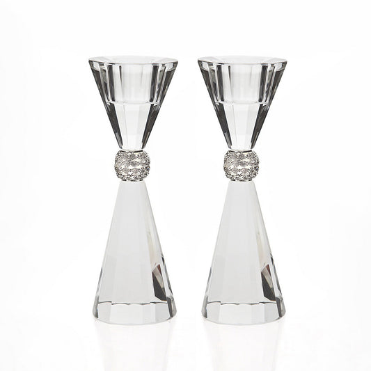 Tall Crystal Candlesticks - Set of 2