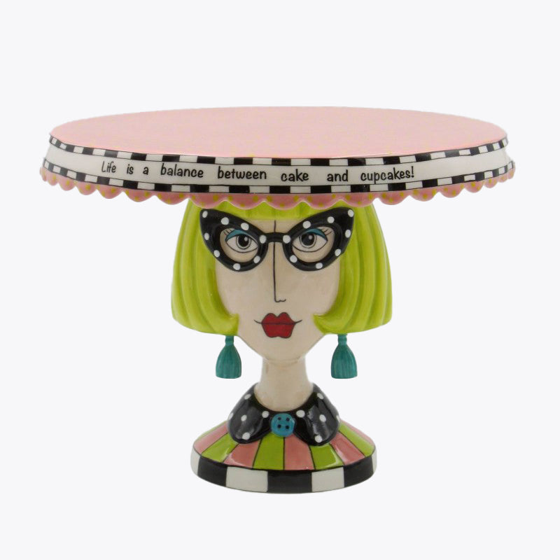 Ceramic Lady Cake Stand-  Large