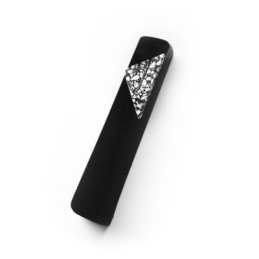 Black Carrara Marble with speckled Terrazo Shin Mezuzah Case