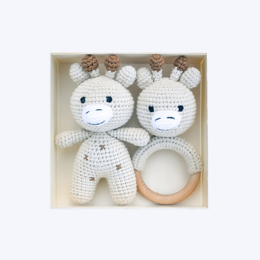 Crochet Giraffe Doll and Rattle Set